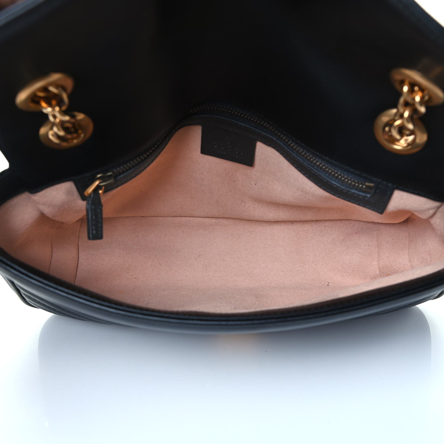 Gucci Calfskin Matelasse Small GG Marmont Shoulder Bag Black 4 of 4