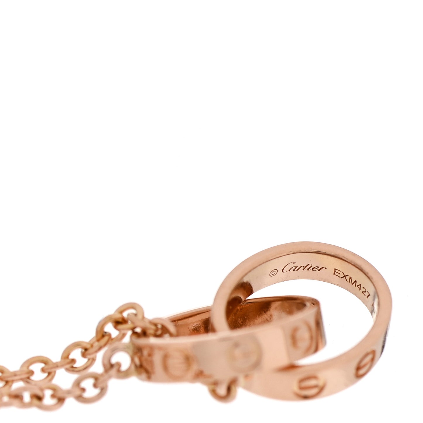 18K Pink Gold Interlocking LOVE Necklace