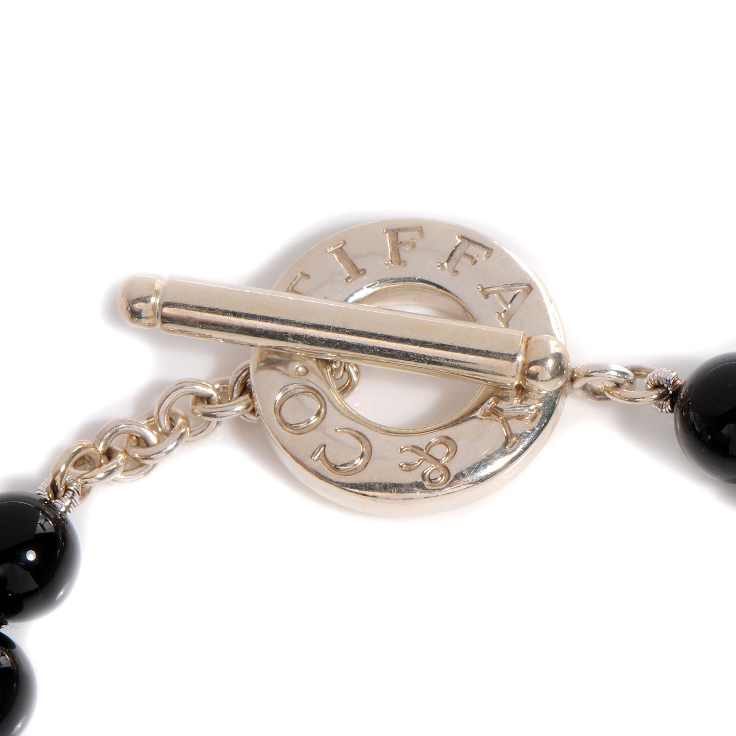 Sterling Silver Black Onyx Bead Toggle Bracelet