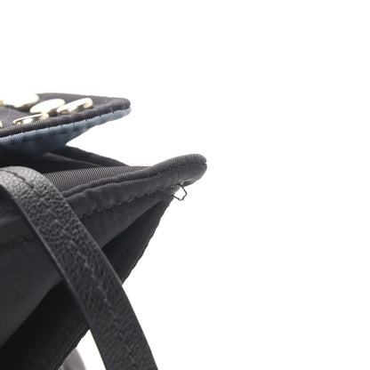 Prada Tessuto Nylon Studded Etiquette Flap Black 6 of 7