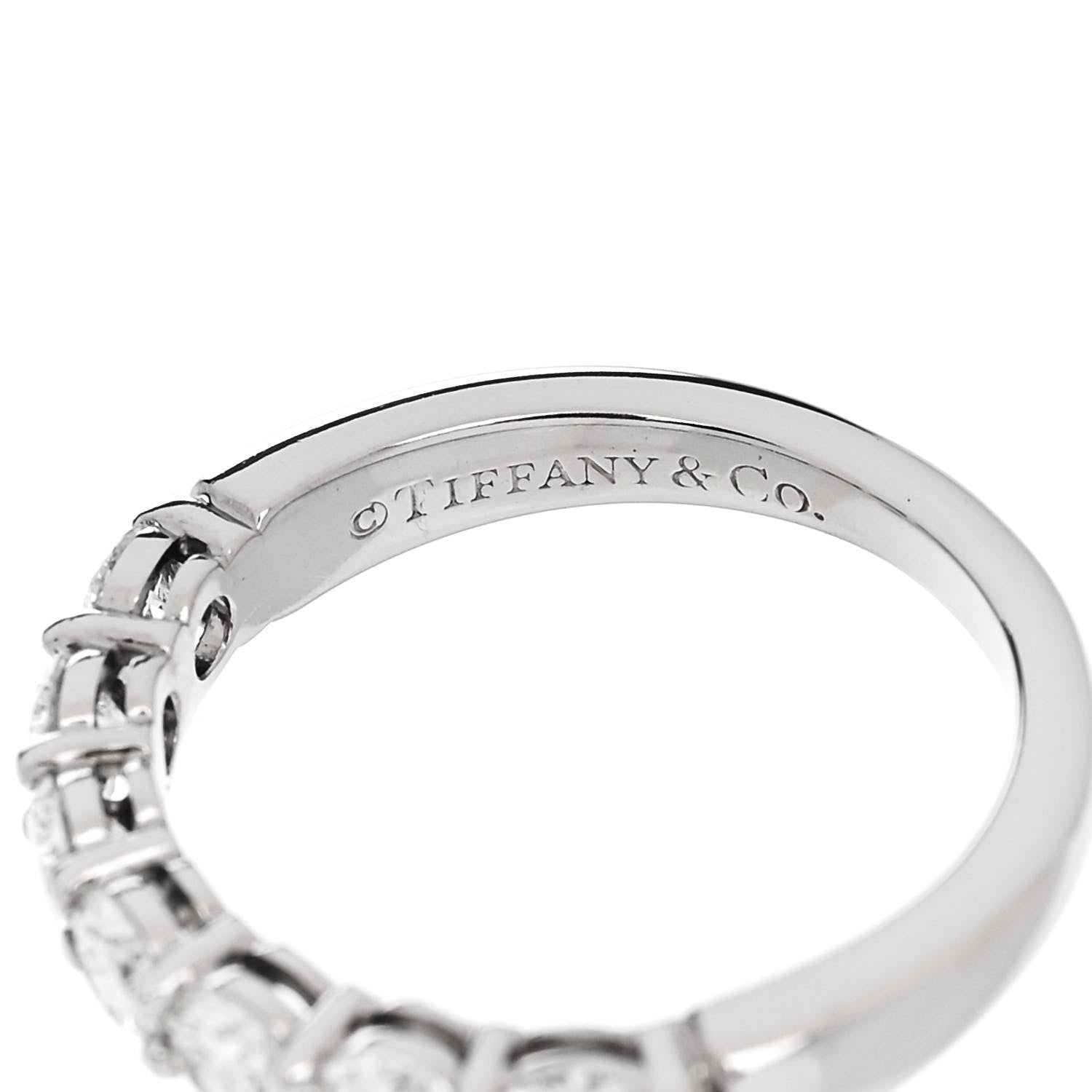 Tiffany Platinum Diamond 3mm Embrace Half Circle Band Ring 45 3.25 4 of 6
