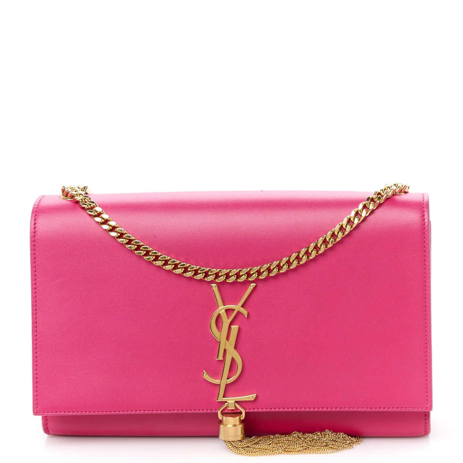 Saint Laurent Smooth Calfskin Medium Classic Monogram Kate Tassel Satchel Fuchsia 1 of 11