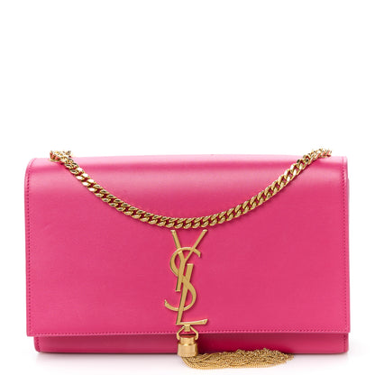 Saint Laurent Smooth Calfskin Medium Classic Monogram Kate Tassel Satchel Fuchsia 1 of 11