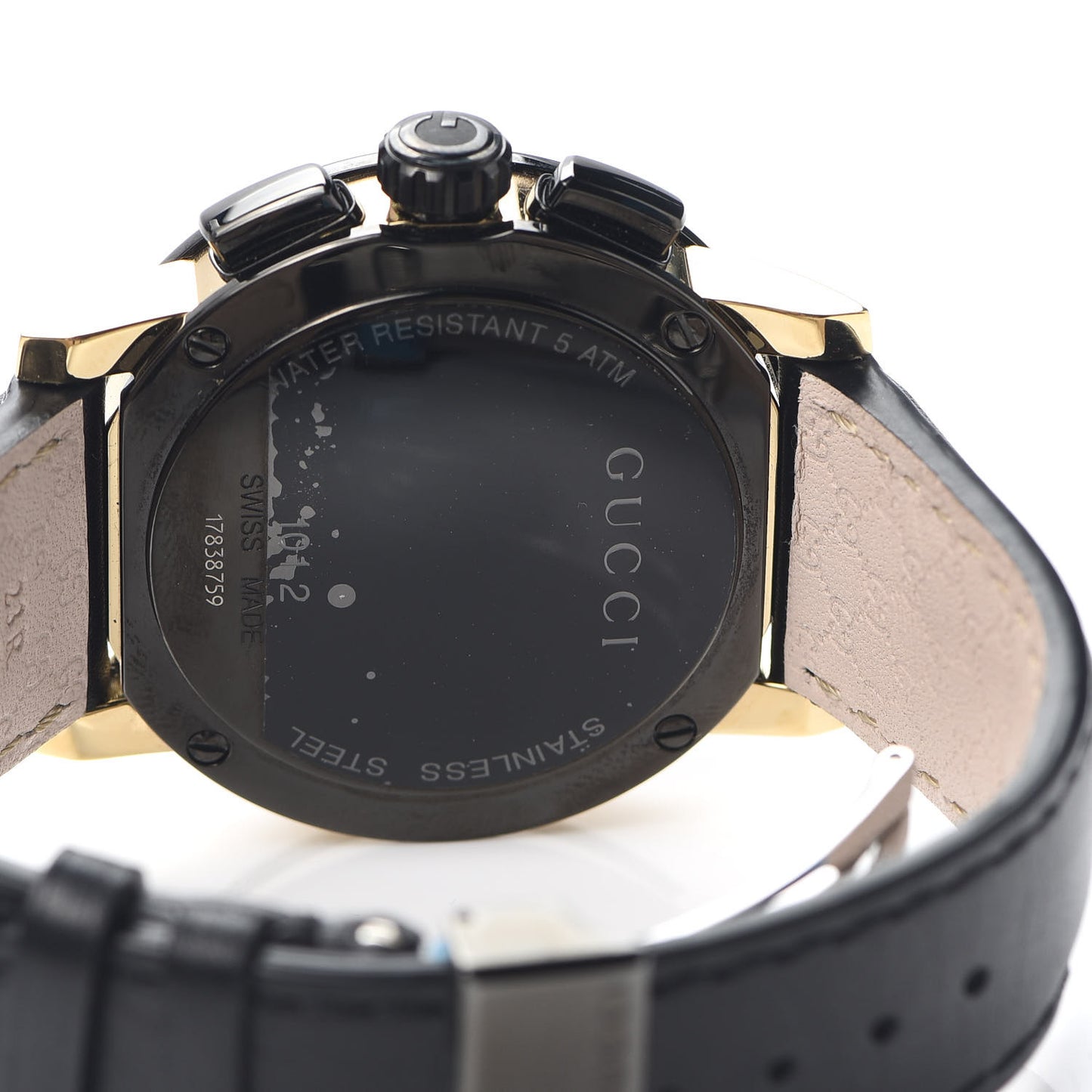 PVD Stainless Steel Calfskin 44mm G-Chrono Quartz Watch Black
