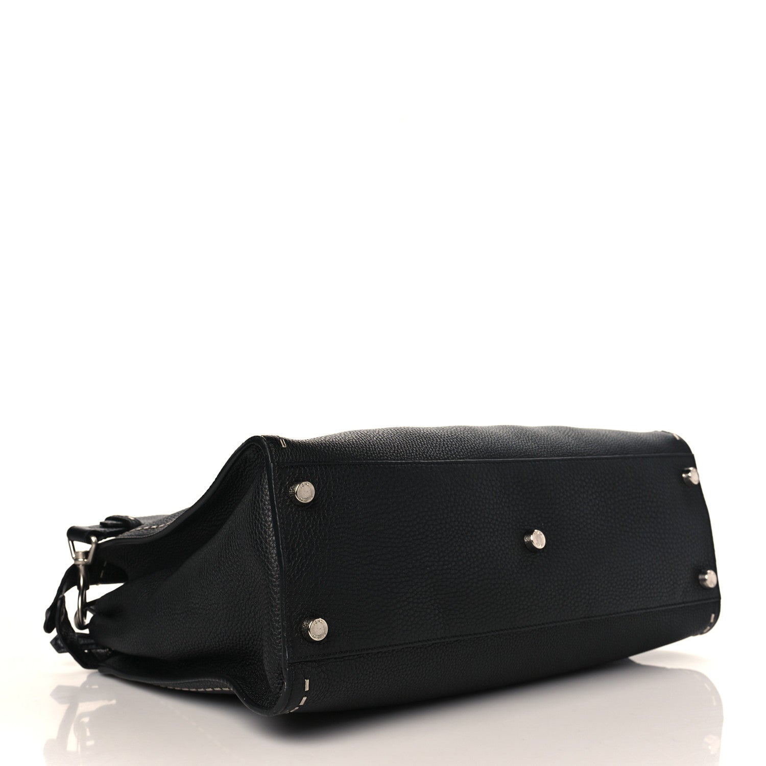 Fendi Cuoio Romano Selleria Metal Stitch Large Mens Peekaboo Iconic Essential Satchel Black 11 of 11