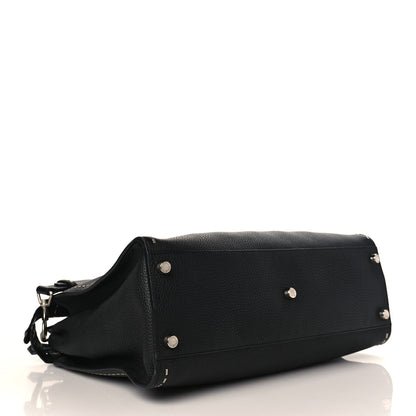 Fendi Cuoio Romano Selleria Metal Stitch Large Mens Peekaboo Iconic Essential Satchel Black 11 of 11