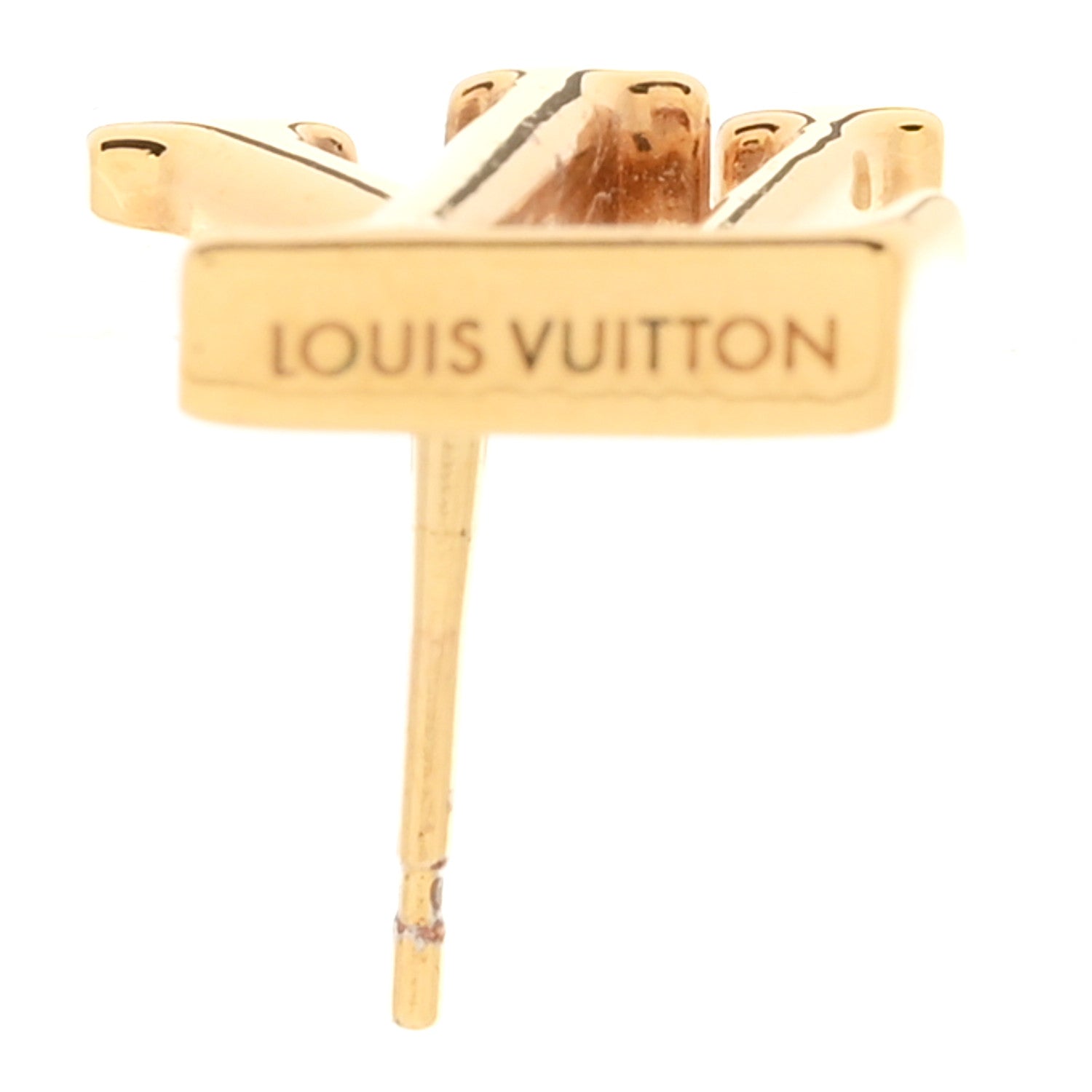Louis Vuitton Metal Enamel LV Iconic Earrings Gold 4 of 7