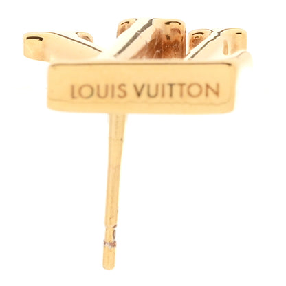 Louis Vuitton Metal Enamel LV Iconic Earrings Gold 4 of 7