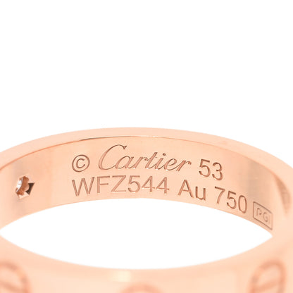 Cartier 18K Pink Gold Diamond 4mm LOVE Wedding Band Ring 53 6.5 4 of 4