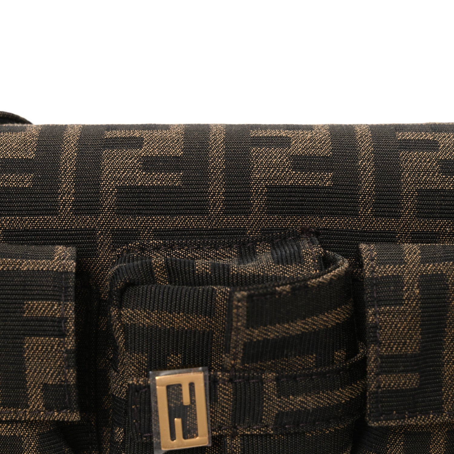 Fendi Fabric Jacquard FF 1974 Multipocket Baguette Tobacco Moro 8 of 11
