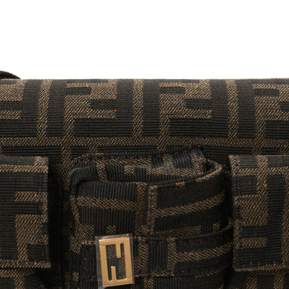 Fendi Fabric Jacquard FF 1974 Multipocket Baguette Tobacco Moro 8 of 11