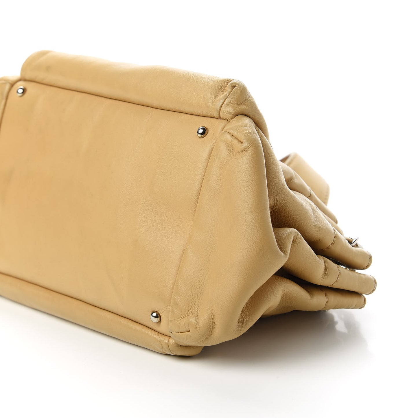 Lambskin Rock and Chic Shoulder Bag Beige