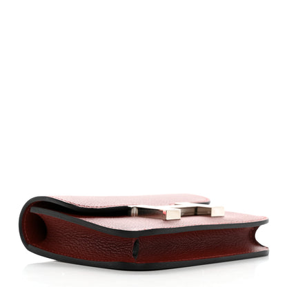 Hermes Evercolor Bi-Color Constance Slim Wallet Rouge H Rose Azalee 5 of 11
