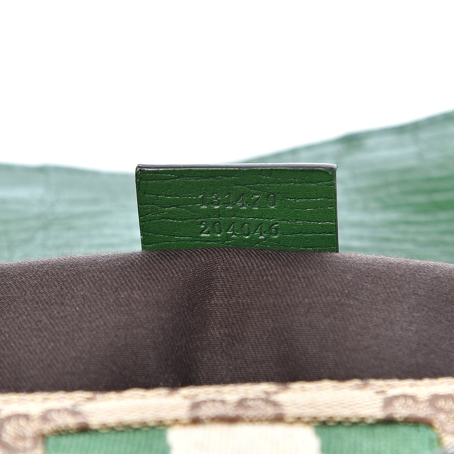 Monogram Web Small Horsebit Chain Clutch Green