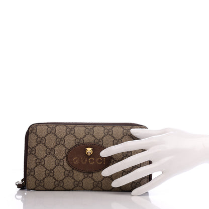 Gucci GG Supreme Monogram Neo Vintage Zip Around Wallet Beige Crop New Acero 2 of 8