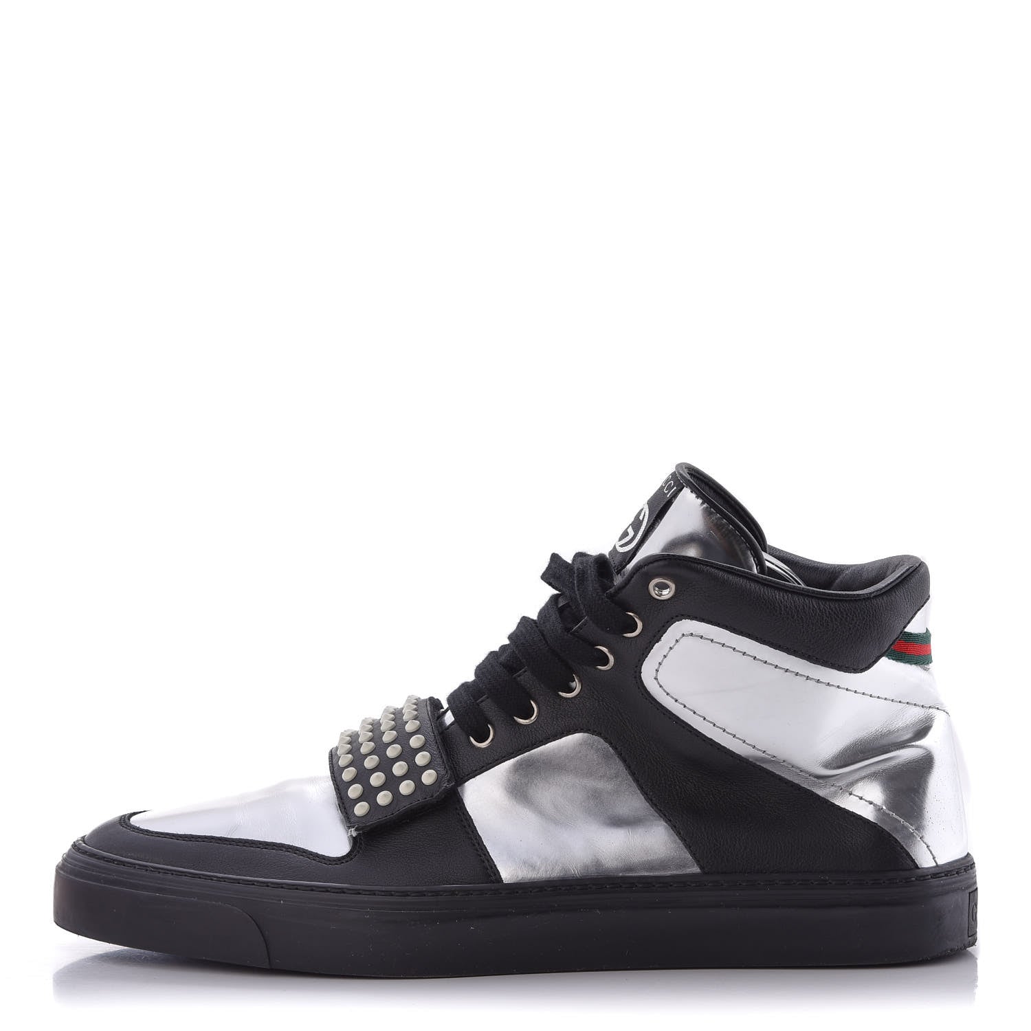Gucci Calfskin Mens Glow Light High Top Sneakers 10.5 Black 1 of 7