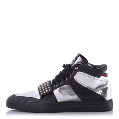 Gucci Calfskin Mens Glow Light High Top Sneakers 10.5 Black 1 of 7