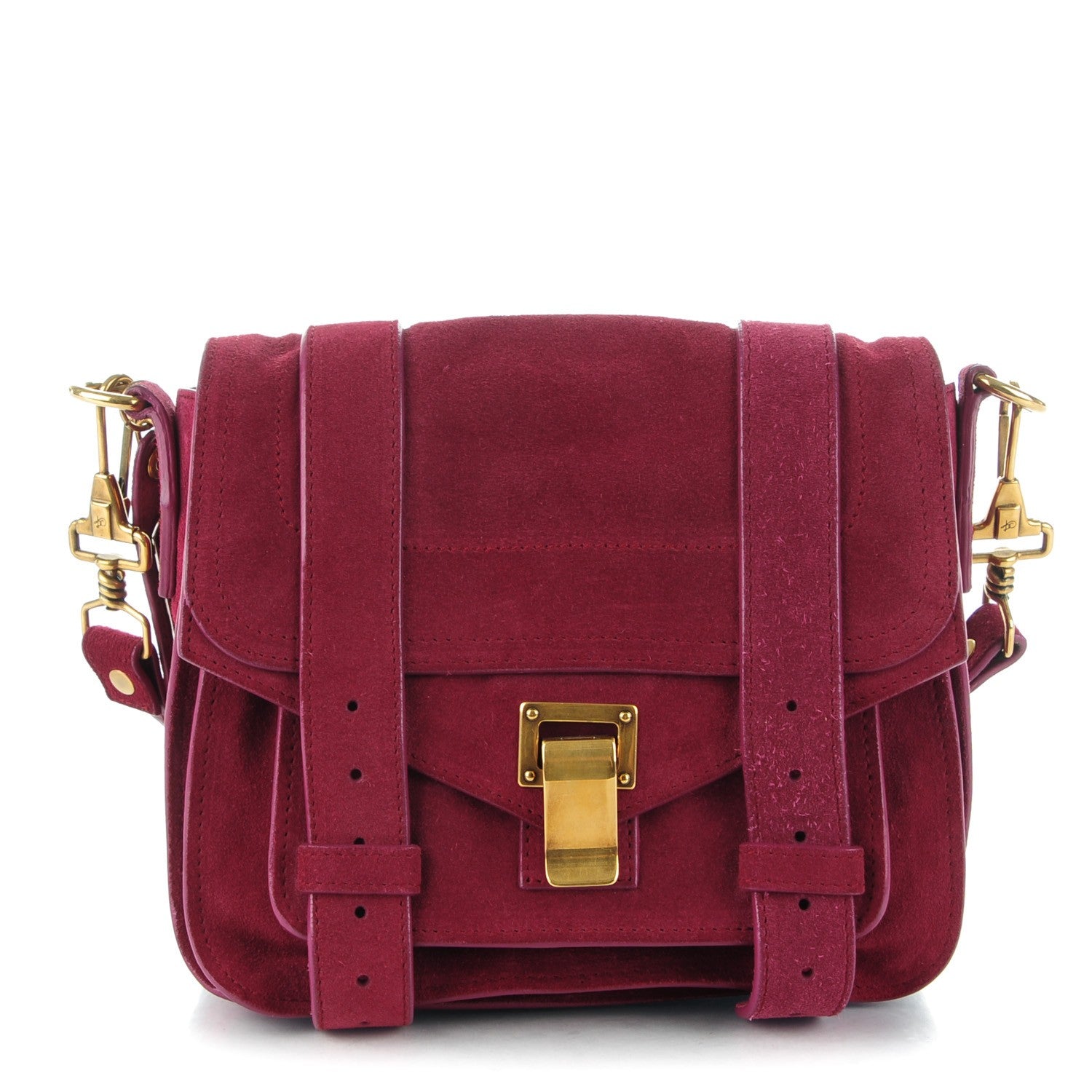 Proenza Schouler Suede PS1 Pouch Messenger Raspberry 1 of 8