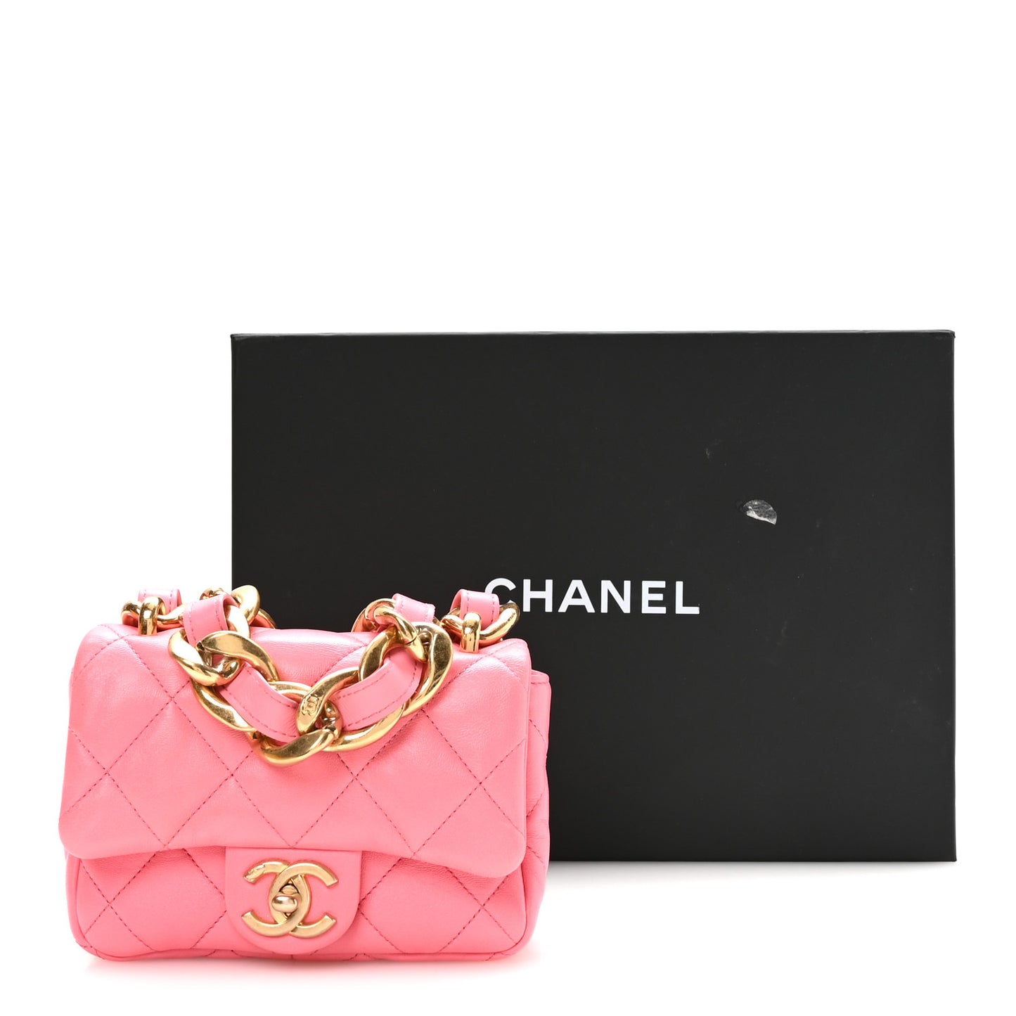 Lambskin Quilted Mini Funky Town Flap Pink