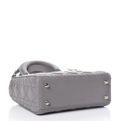 Christian Dior Lambskin Cannage Small Lucky Badges My Lady Dior Grey 4 of 10