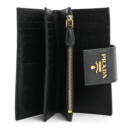 Prada Saffiano Metal Tab Wallet Black 5 of 13