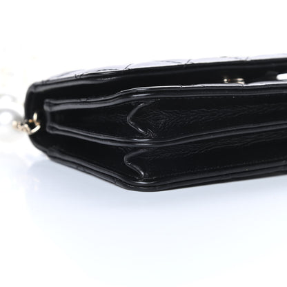 Chanel Calfskin Quilted Mini Maxi Pearls Wallet On Chain WOC Black 9 of 11