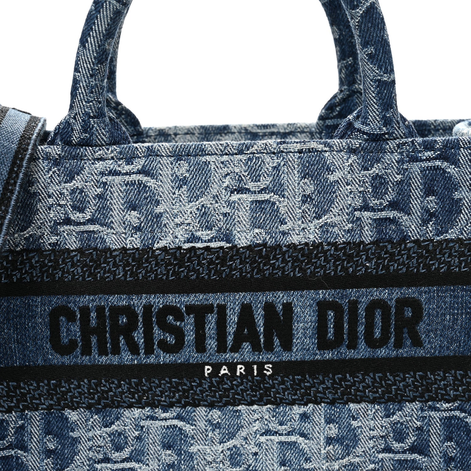 Christian Dior Denim Oblique Mini Book Tote With Strap Blue 8 of 11