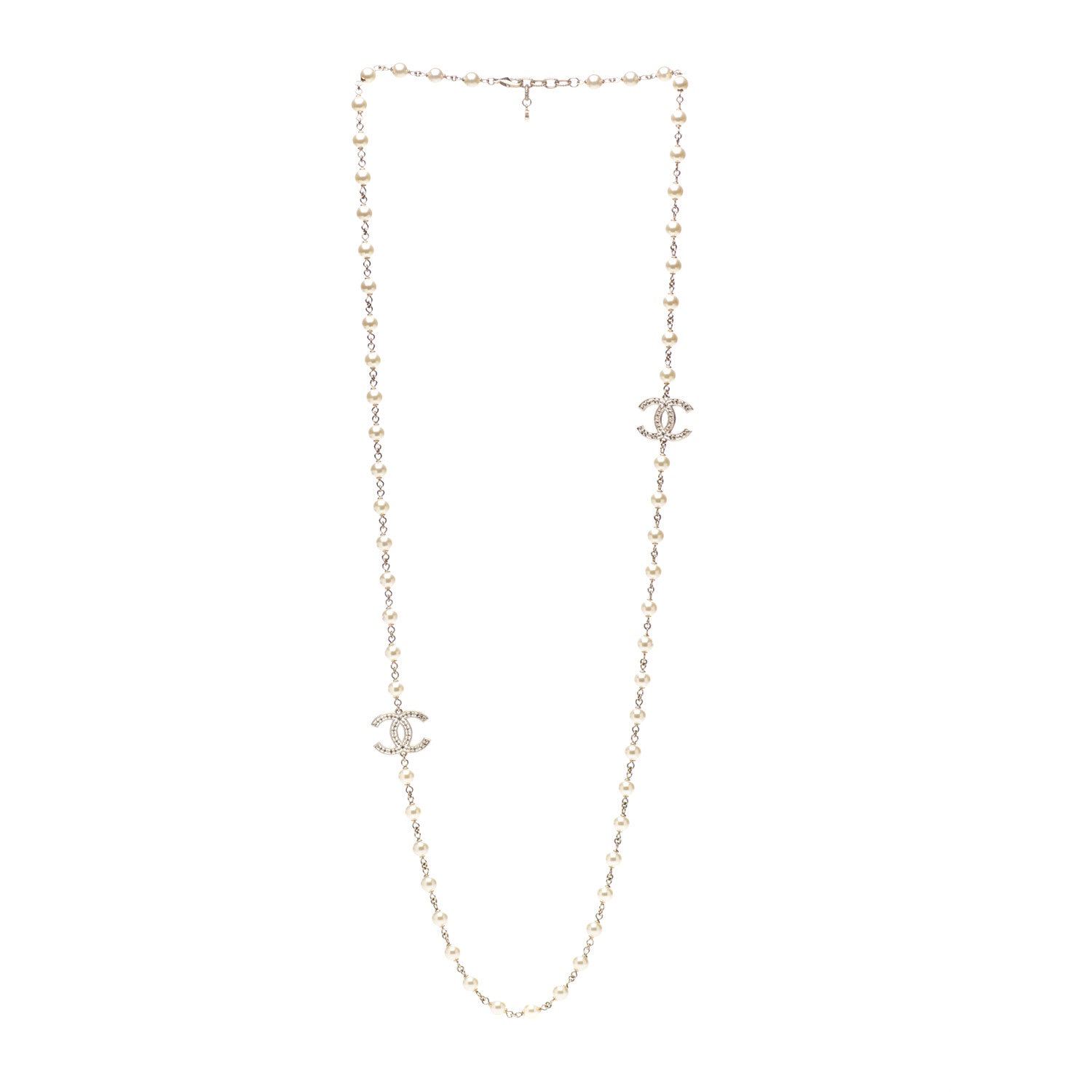 Chanel Pearl CC Long Necklace Gold 3 of 4