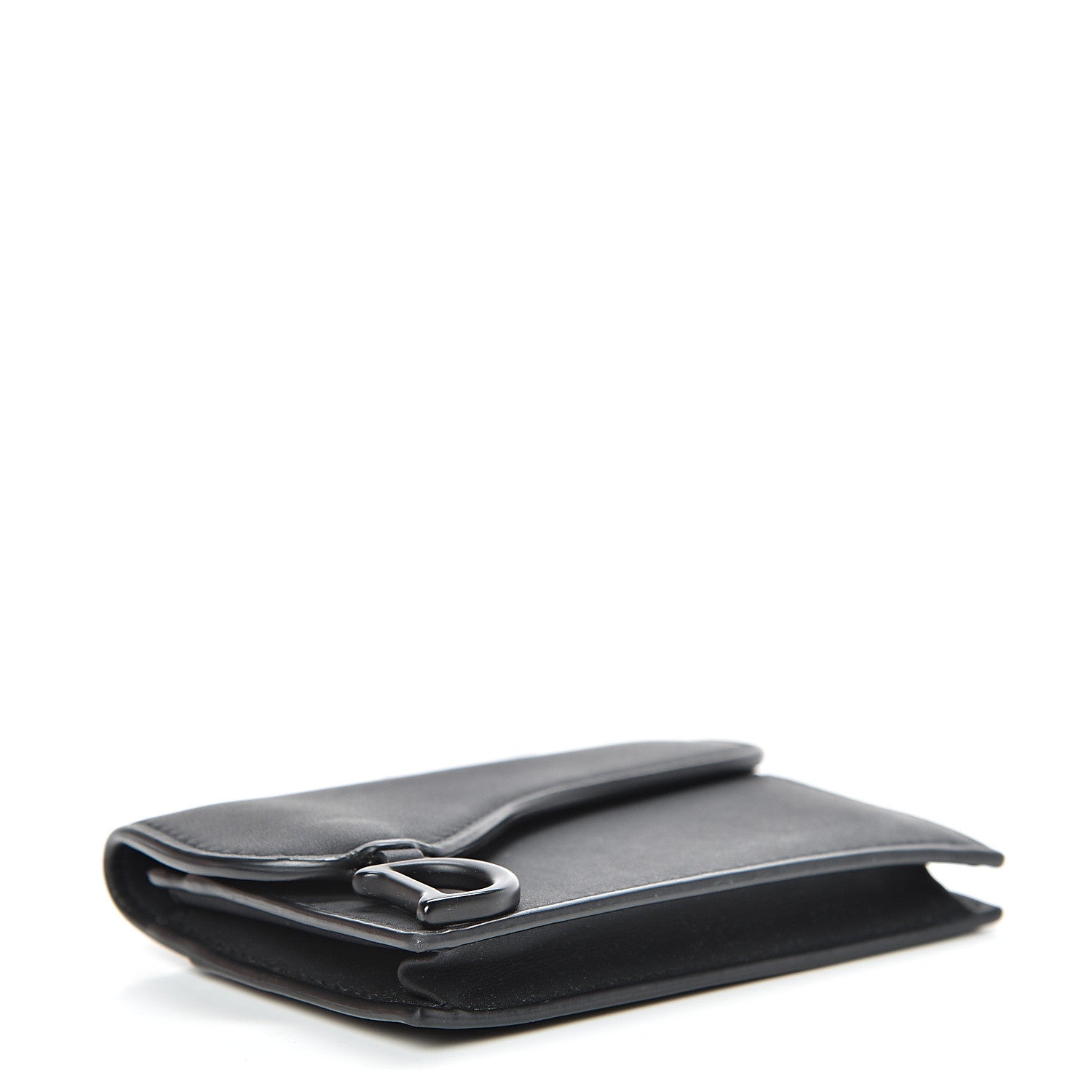 Christian Dior Ultra Matte Calfskin Saddle Card Holder Black 3 of 7