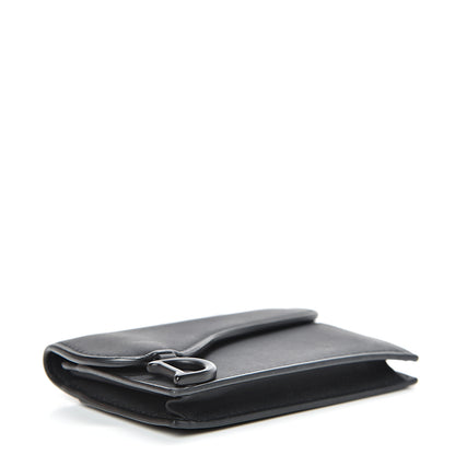 Christian Dior Ultra Matte Calfskin Saddle Card Holder Black 3 of 7