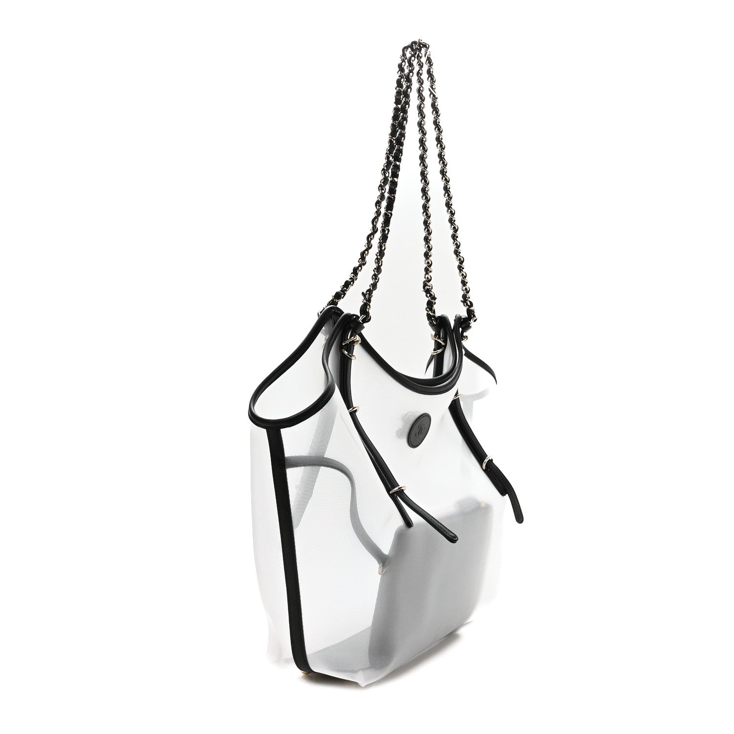 Chanel Mesh Calfskin Coco Beach Shopping Tote Black 3 of 11
