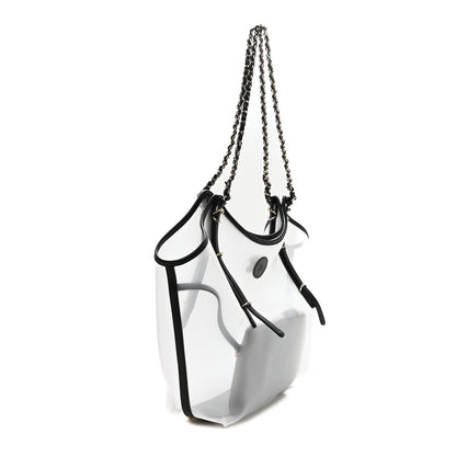 Chanel Mesh Calfskin Coco Beach Shopping Tote Black 3 of 11