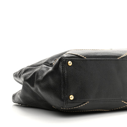Chanel Caviar CC Stitched Small Tote Black 9 of 12