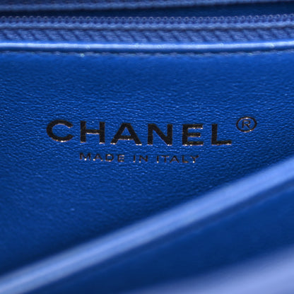 Chanel Caviar Elaphe Quilted Mini Coco Handle Flap Blue 5 of 9