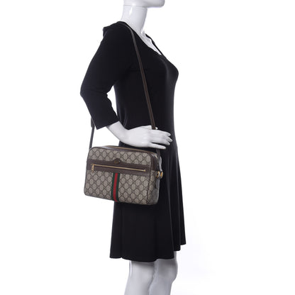 Gucci GG Supreme Monogram Web Small Ophidia Shoulder Bag Brown 2 of 10