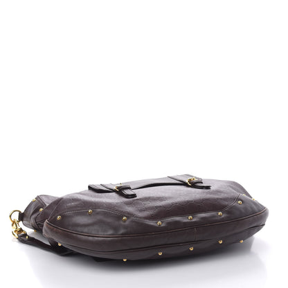 Gucci Guccissima Large Bamboo Messenger Tote Bag Purple 4 of 13