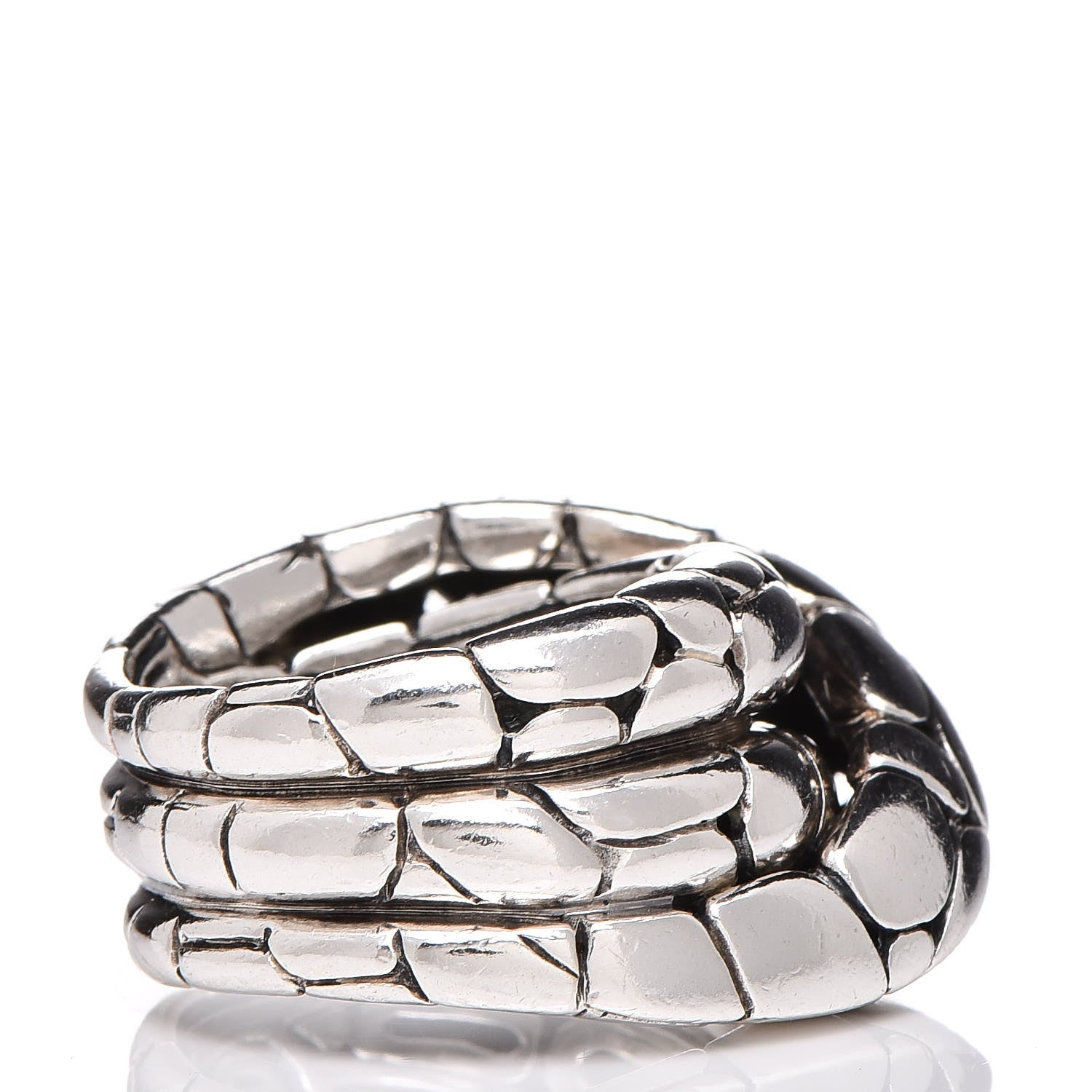 John Hardy Sterling Silver Kali Silver Twist Ring 54 7 4 of 6