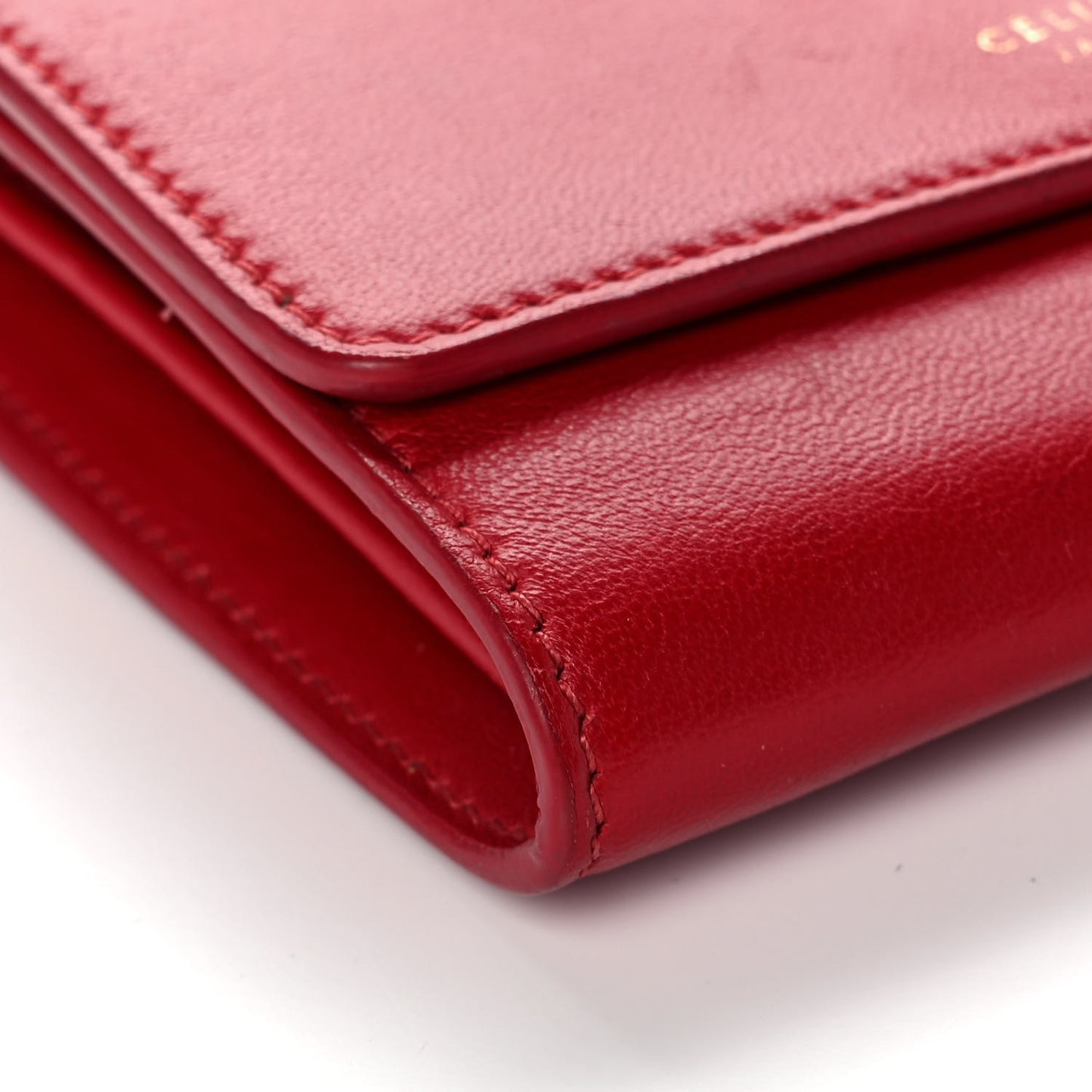 Lambskin Small Flap Wallet Red