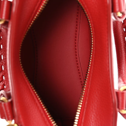 Balenciaga Grained Calfskin Neo Classic Gold Hardware Nano City Crossbody Medium Red 5 of 10