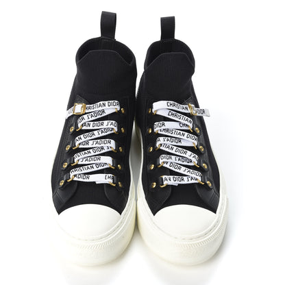 Christian Dior Technical Knit Calfskin Womens Walk'N'Dior High Top Sneakers 38.5 Black 5 of 11