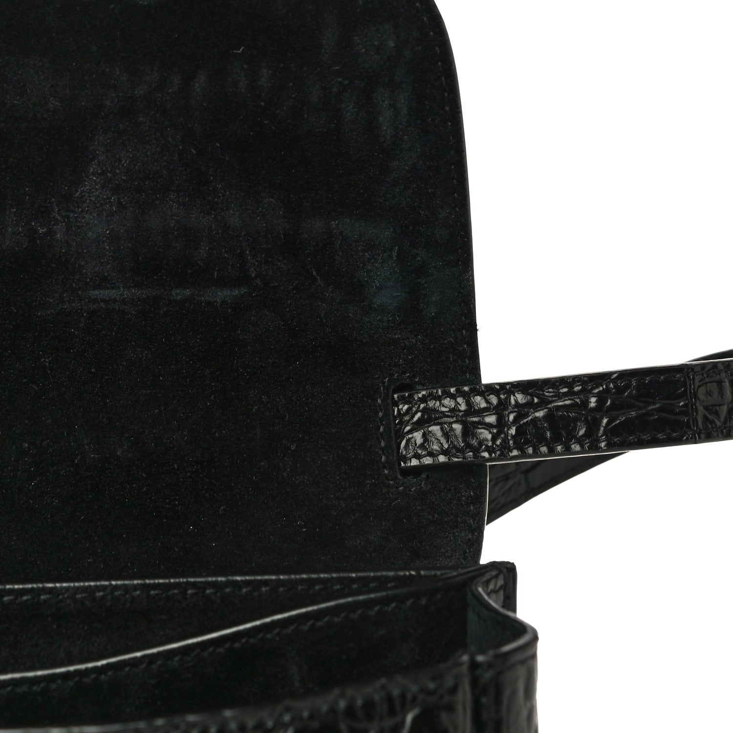Saint Laurent Crocodile Embossed Calfskin Small Kaia Satchel Black 8 of 11