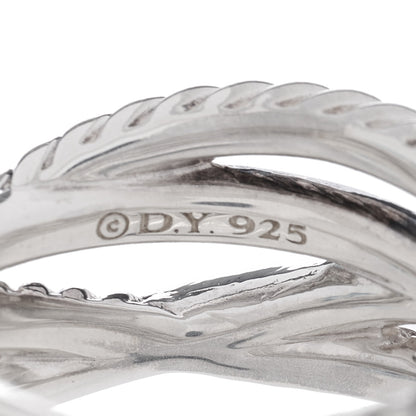 David Yurman Sterling Silver Diamond Blue Topaz 16mm Cable Wrap Ring 52 6 4 of 4