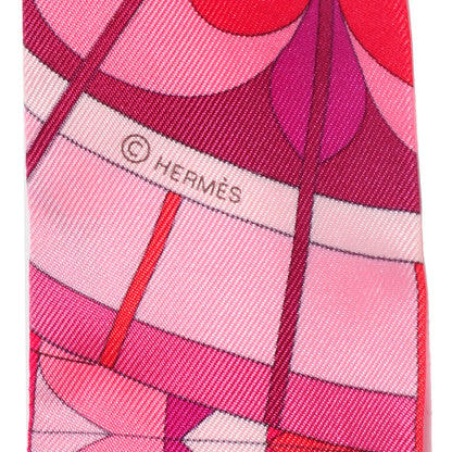 Louis Vuitton HERMES Silk Rose de Compas Twilly 5 of 6