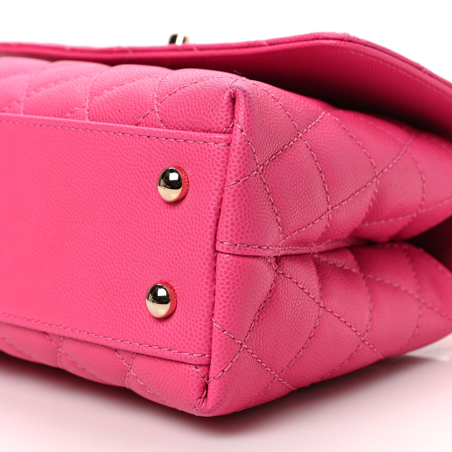 Caviar Quilted Mini Coco Handle Flap Rose