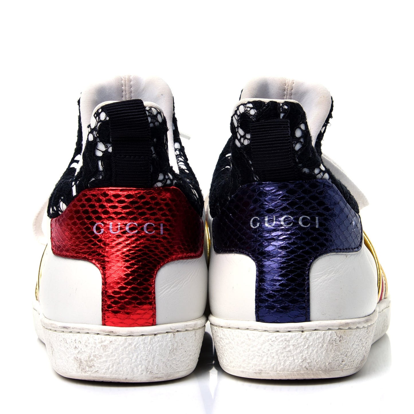 Calfskin Lace Ayers Sylvie Web Womens New Ace High Top Sneakers 35 White