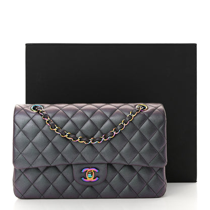 Chanel Iridescent Goatskin Quilted Medium Double Flap Purple 12 of 12
