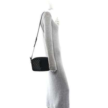 Saint Laurent Calfskin Matelasse Monogram Monochrome Lou Camera Bag Black 2 of 12