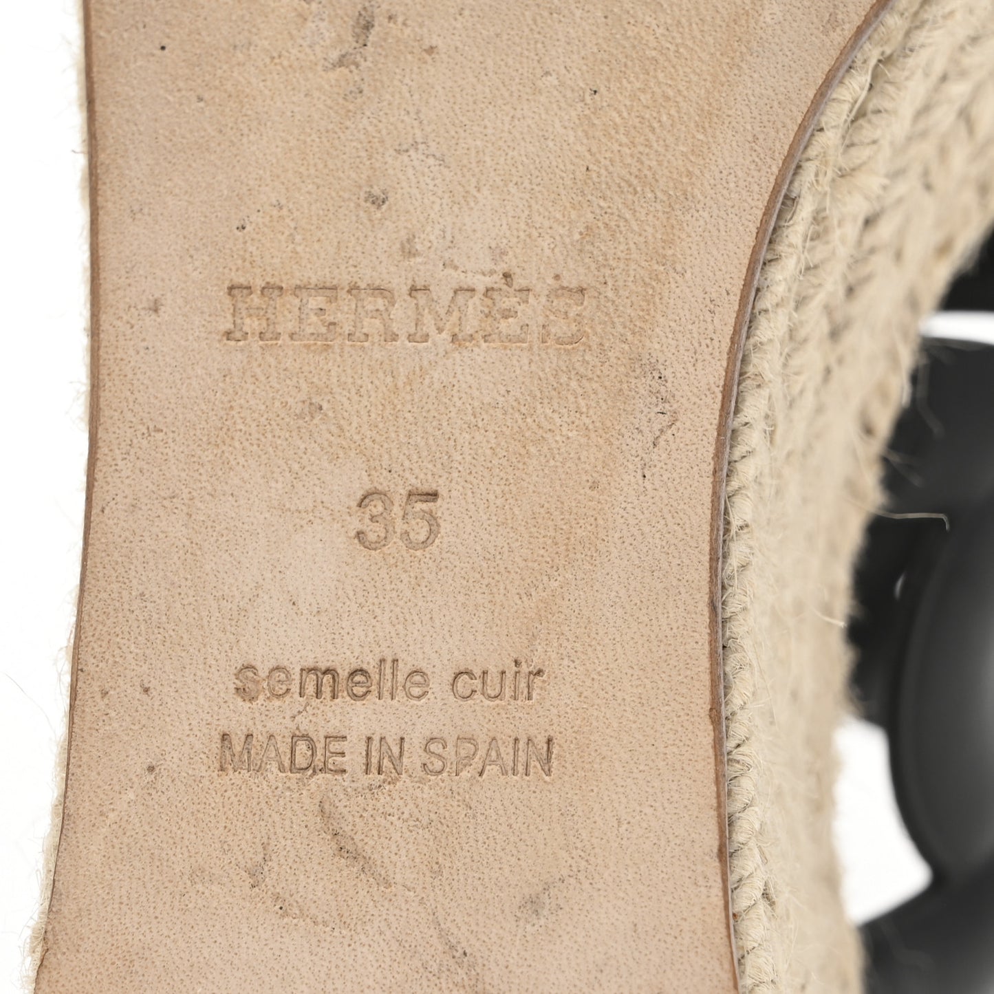 Nappa Ithea Espadrille Wedge Sandals 35 Black