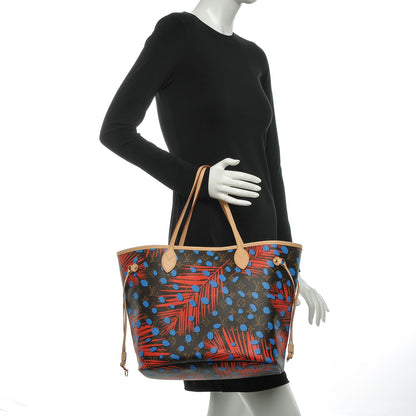 Louis Vuitton Monogram Jungle Dots Neo Neverfull MM Coquelicot Denim 2 of 7