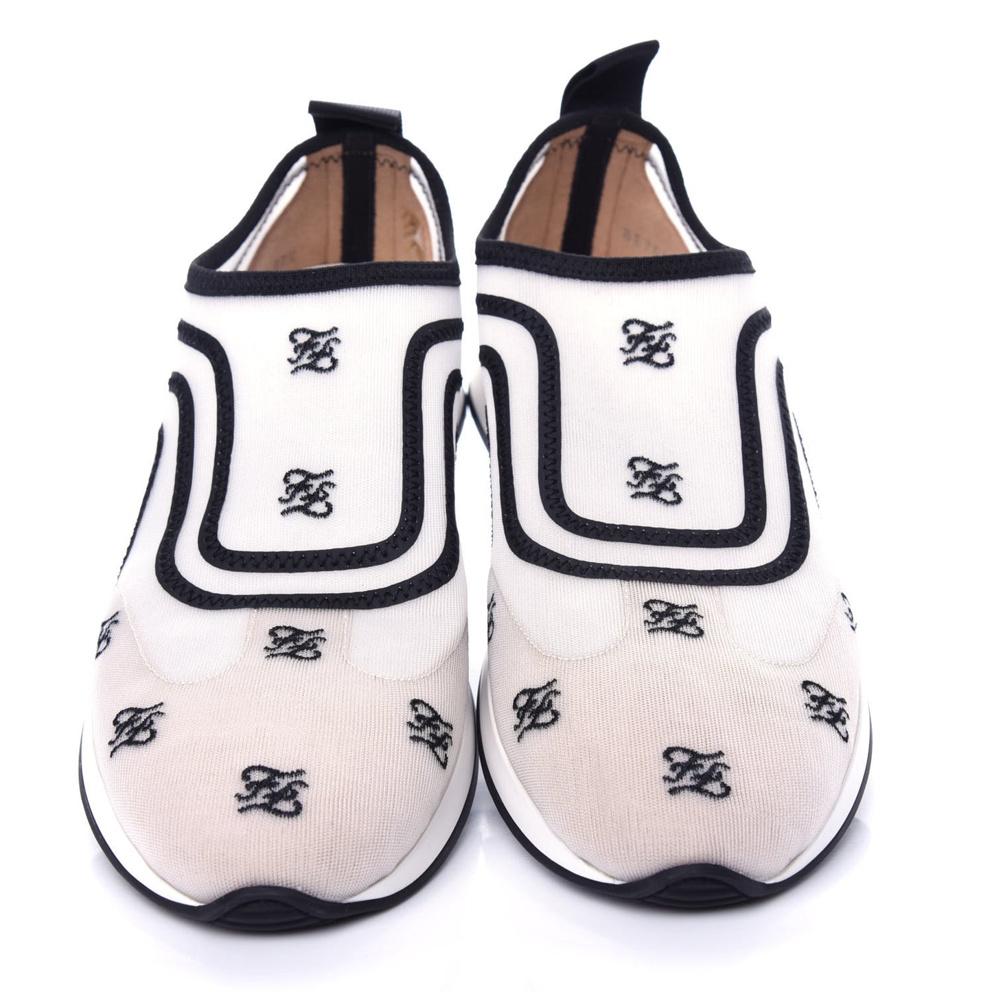 Mesh FF Karligraphy Slip On Sneakers 37.5 White